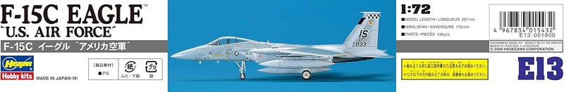 Hasegawa 1/72 F-15c Eagle U.s. Air Force (U.s. Air Force Superiority Fighter)