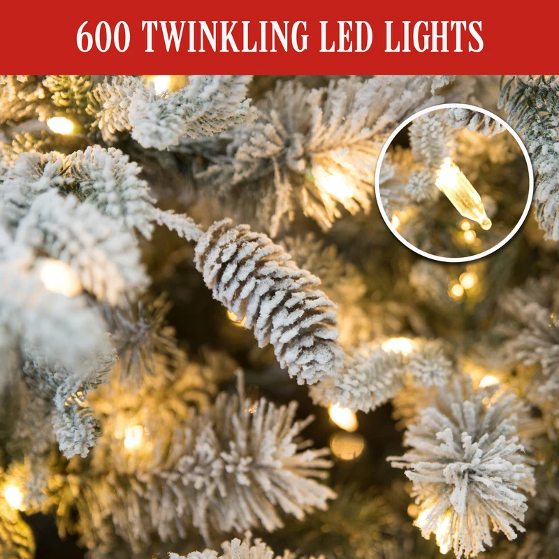 Christabelle 2.3m Snowy Dorchester Pre-Lit Christmas Tree with 1198 Tips