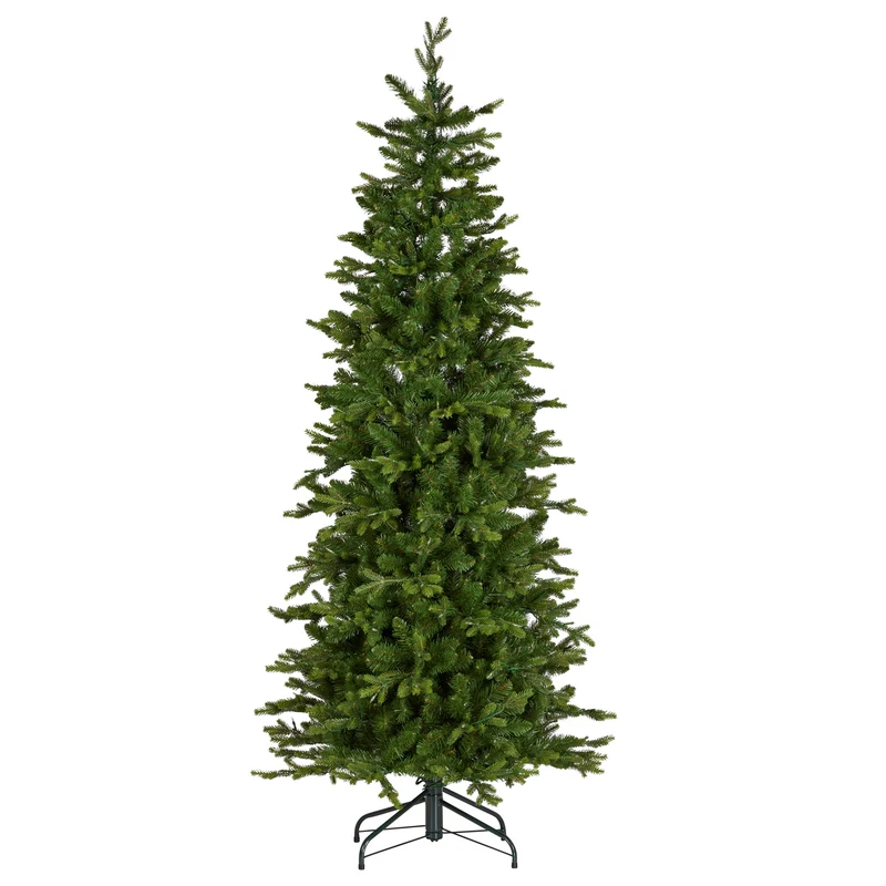 Christabelle 1.8m 6ft Slim Carrington Fir Christmas Tree Multi Functional White & Coloured LED Lights & Foot Pedal