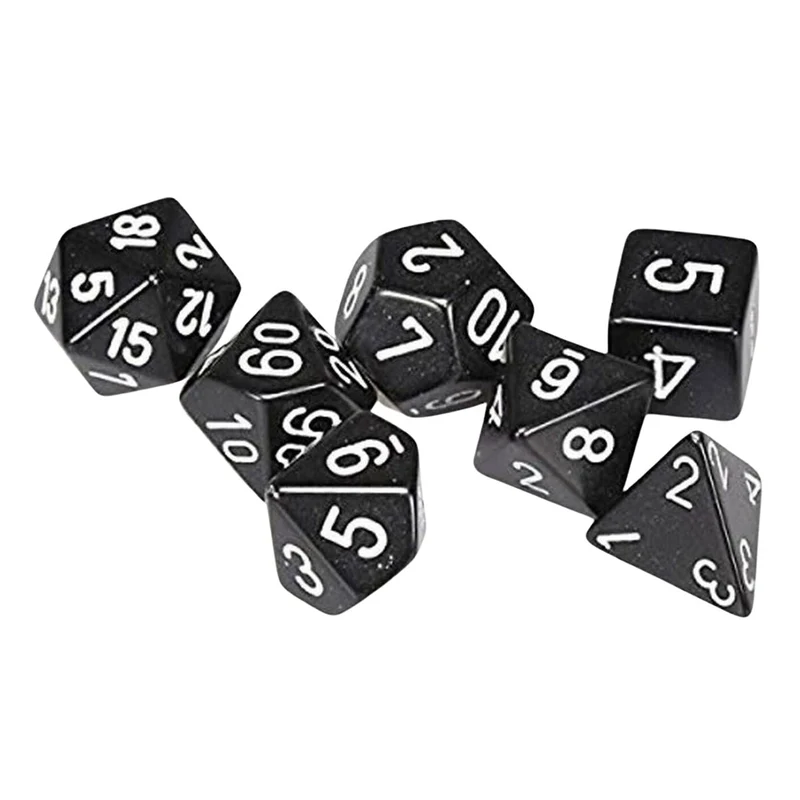 Chessex CHX 25408 Opaque Polyhedral Black/white 7-Die Set