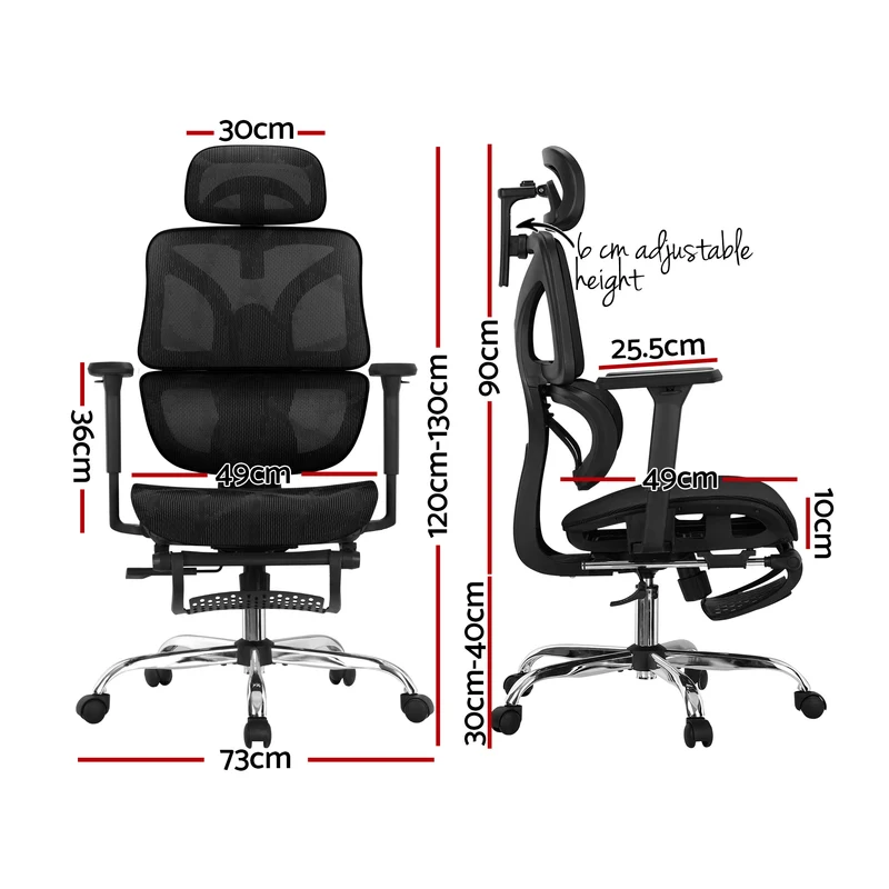 Artiss Ergonomic Office Chair Footrest (Black)