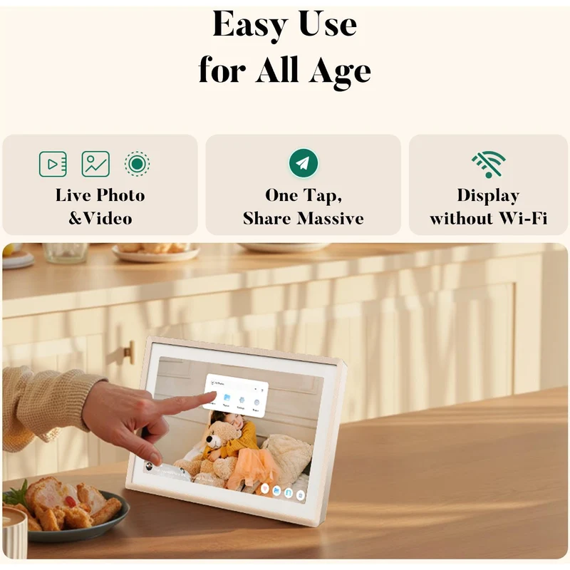Pexar 2K Vivkeep Pro 11" Smart Digital Photo Frame 32GB (Sand)