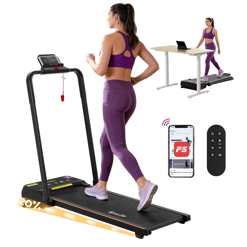 Everfit 3 in 1 Walking Pad Treadmill 20% Auto Incline Under Desk Foldable Treadmills for Home With 40cm Wide Belt