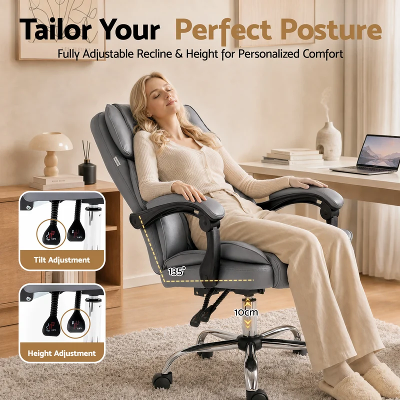 Artiss Executive Office Chair Recliner (Grey)