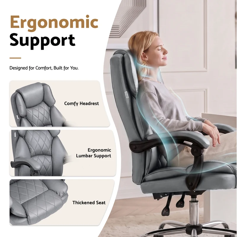Artiss Executive Office Chair Recliner (Grey)