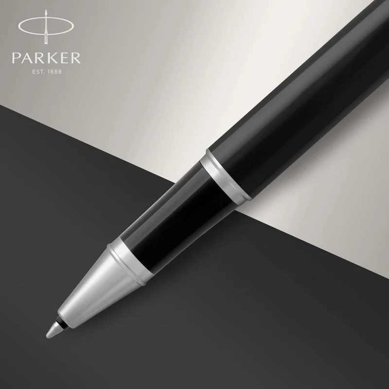 Parker IM Rollerball Pen Black Lacquer Chrome Trim with Gift Box