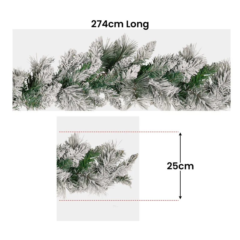 Christabelle 2.7m Snowy Christmas Garland with LED Lights