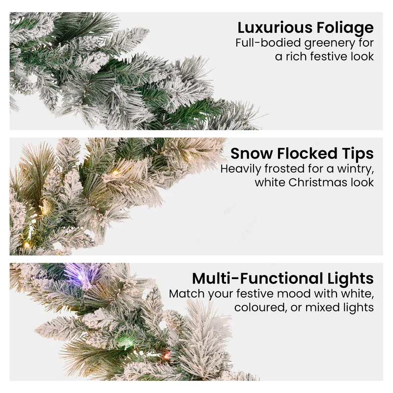 Christabelle 2.7m Snowy Christmas Garland with LED Lights