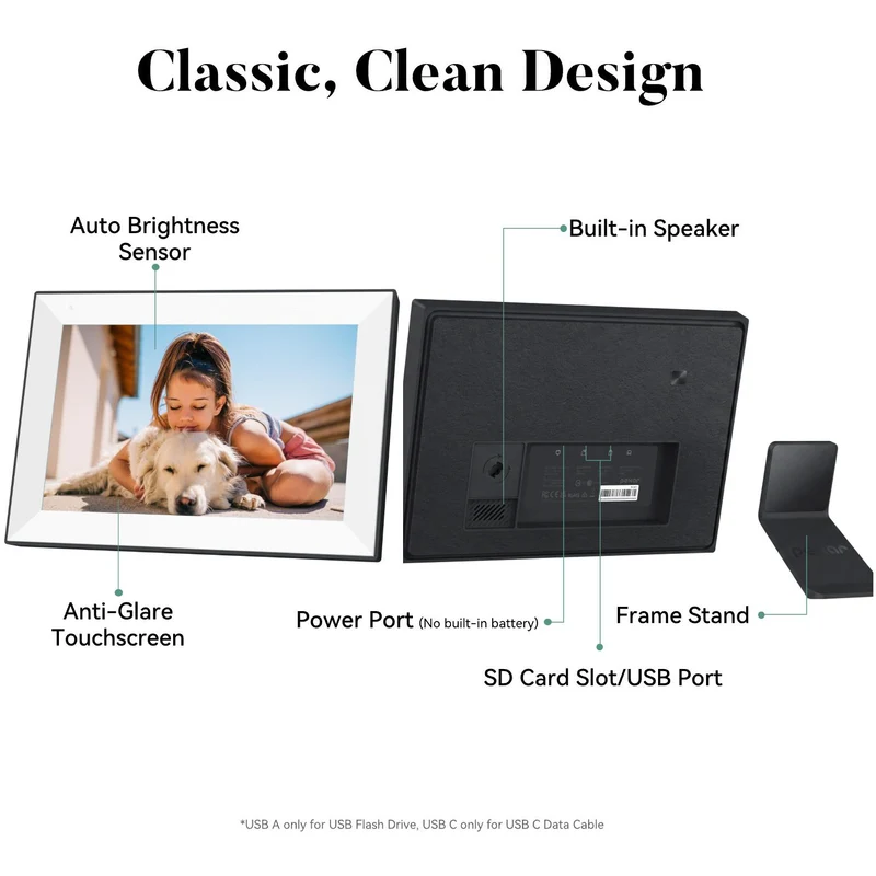Pexar Vivkeep 10.1" Smart Digital Photo Frame 32GB (Black)