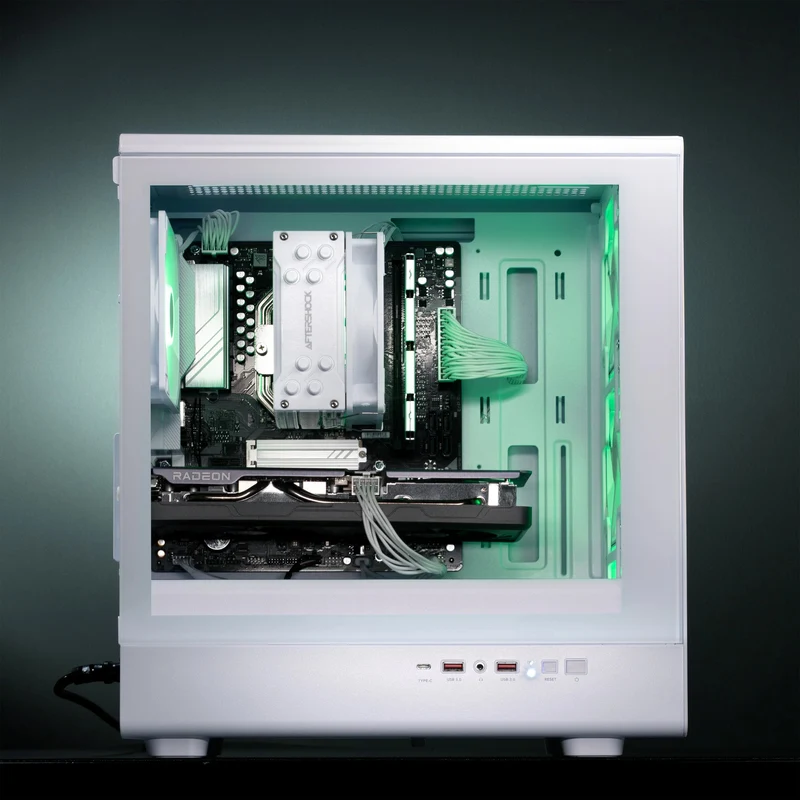 Aftershock Cloud | RX 9060XT - 8GB | Ryzen 5 7500F | Desktop Gaming PC