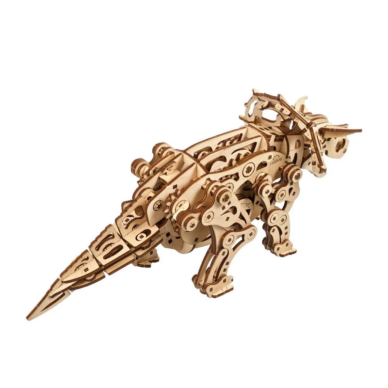 Ugears Triceratops Mechanical Wooden 3D Puzzle Model Kit