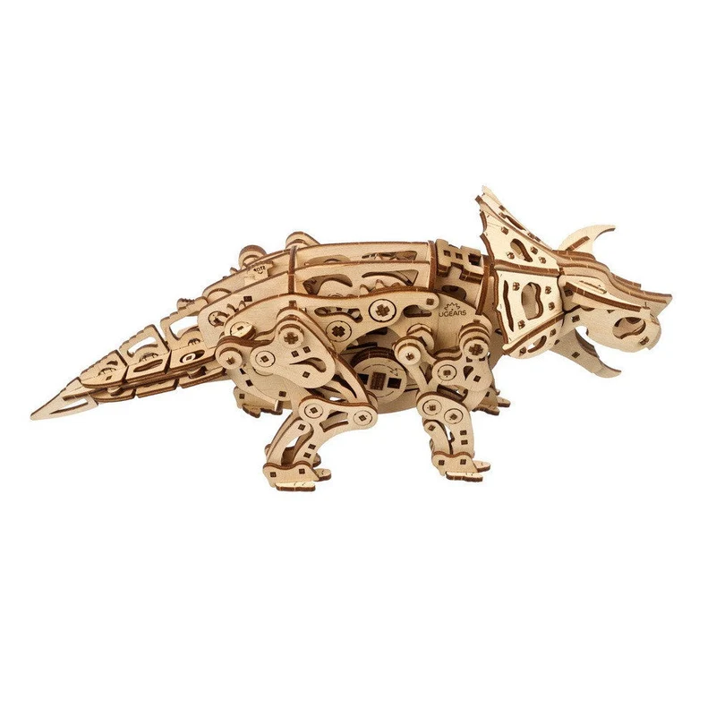 Ugears Triceratops Mechanical Wooden 3D Puzzle Model Kit