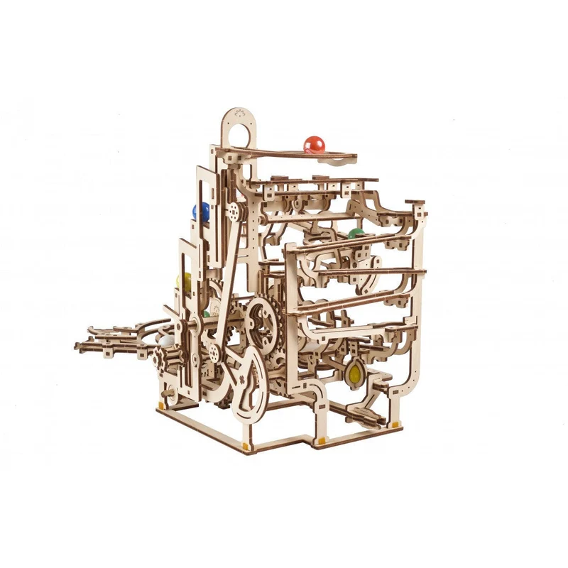 Ugears Marble Run Tiered Hoist Mechanical Wooden Puzzle Model Kit