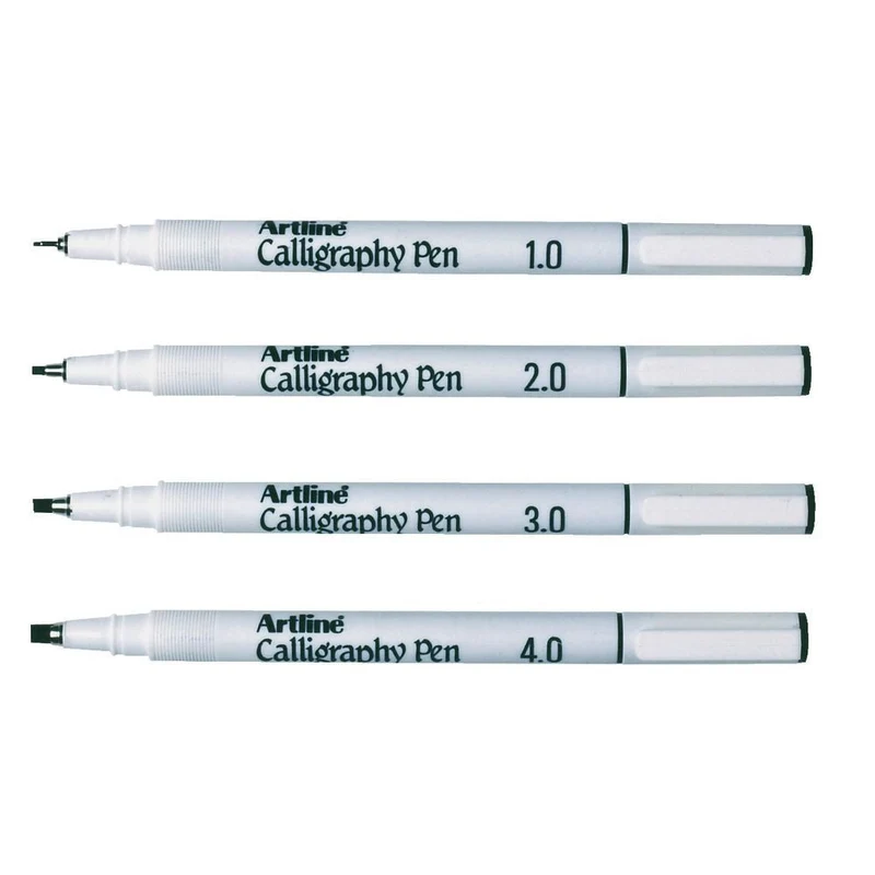 Artline 240 Calligraphy Pen 4 AssortedNib Sizes Black Pack 4