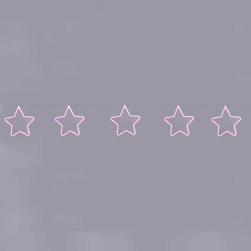 Lexi Lighting Set of 5 Neon Star - Pink