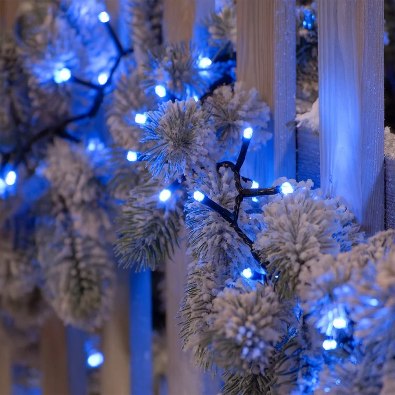 Lexi Lighting 240 LED Fairy Light Chain Dark Green Cable - Blue