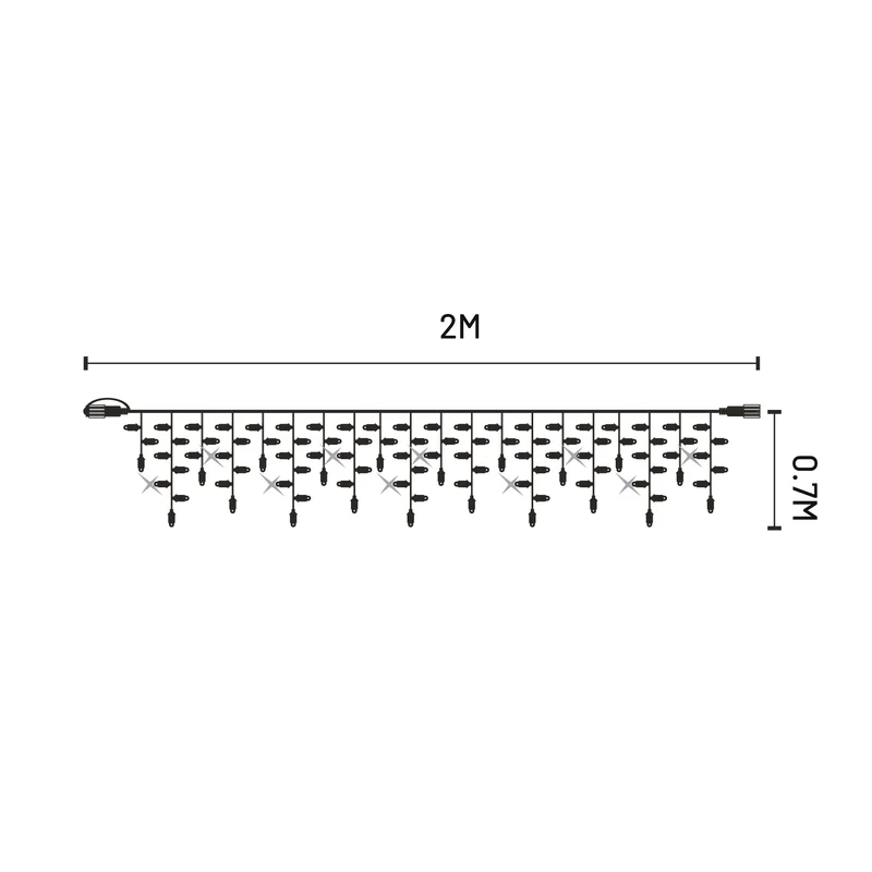 Lexi Lighting Commercial 2x0.7M Connectable LED Icicle Light - Warm White + Flashing White - White Rubber Cable