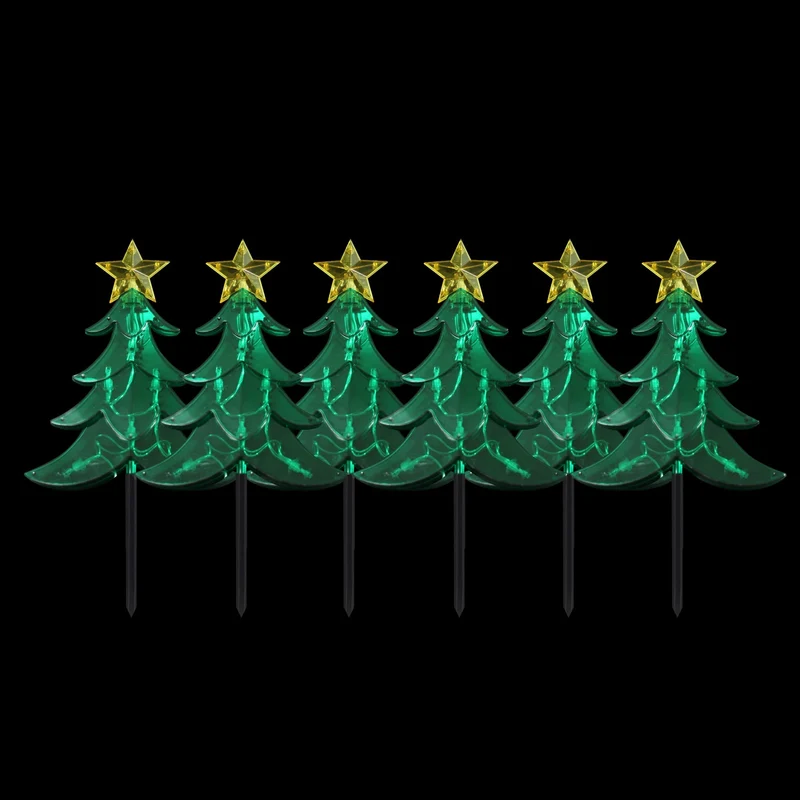 Lexi Lighting Dual Power Set of 6 LED Tree Stakes Path Light