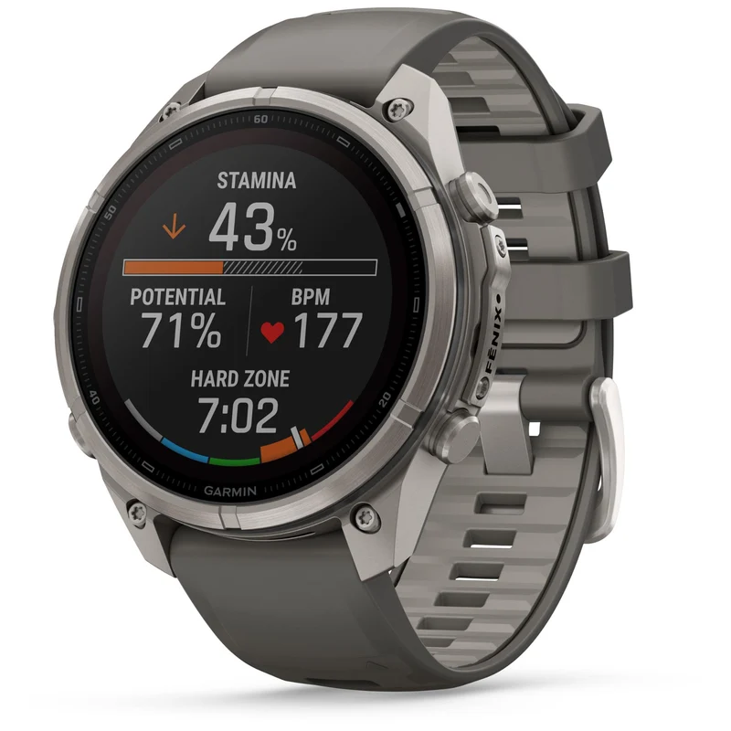 Garmin fenix 9 Pro inReach Solar 47mm with Titanium with Pebble Grey Silicone Band
