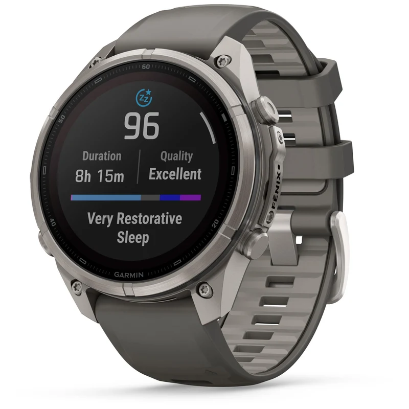 Garmin fenix 9 Pro 47mm Solar Titanium Pebble Grey Silicone Band