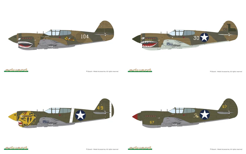 Eduard 1/48 Pacific Star P-40E Warhawk Dual Combo Model Kit (Aus Decals)