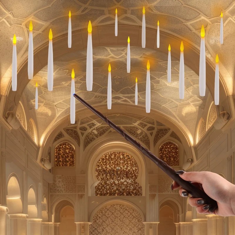 Lexi Lighting Floating Candles with Magic Wand-set of 16pcs