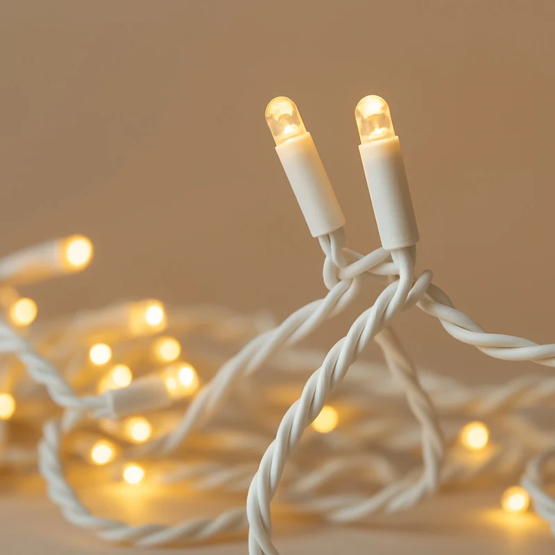 Lexi Lighting Commercial 5M Connectable LED String Light - Warm White + Flashing White - White Rubber Cable