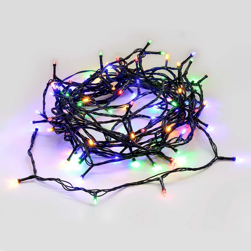 Lexi Lighting 360 LED Fairy Light Chain - Dark Green Cable - Connectable - Muticolour