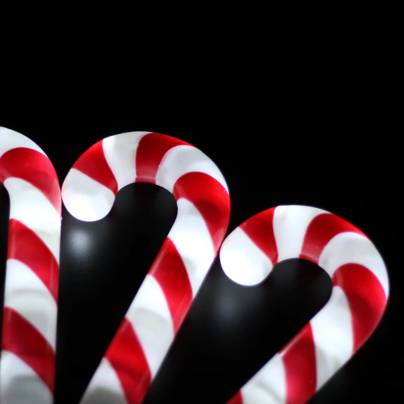 Lexi Lighting Dual Power Set of 6 LED Candy Cane Stakes Path Light