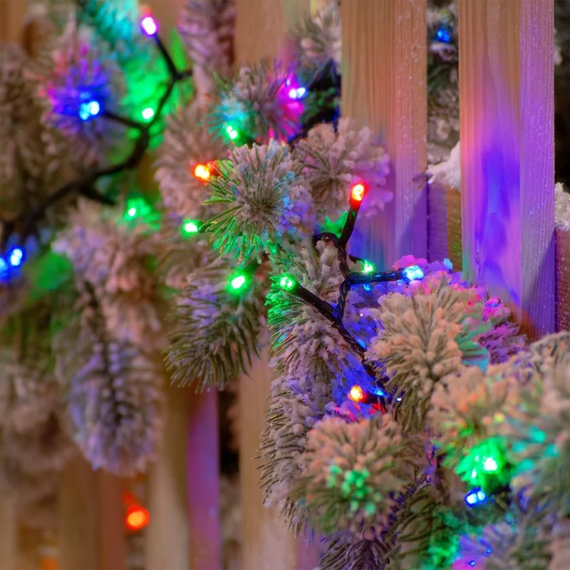 Lexi Lighting 240 LED Fairy Light Chain Dark Green Cable - Multicolour