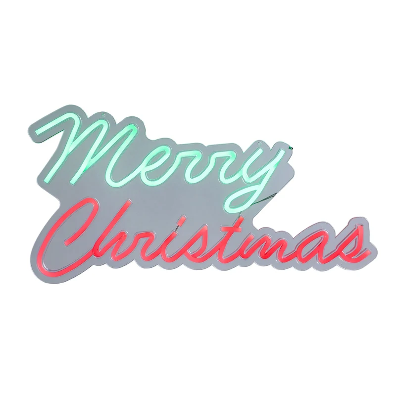 Lexi Lighting 50cm Merry Christmas Neon Sign - Red+Green