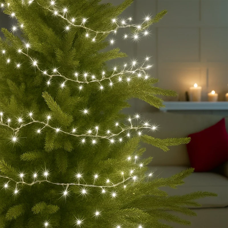 Lexi Lighting 360 LED Fairy Light Chain - Clear Cable - Connectable - White