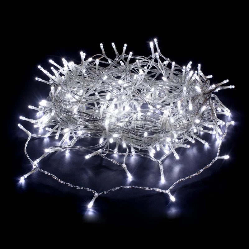 Lexi Lighting 360 LED Fairy Light Chain - Clear Cable - Connectable - White