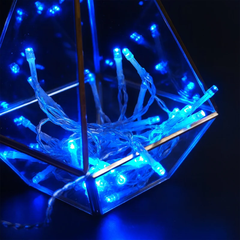 Lexi Lighting Battery Operated 50 LED String Light Clear Cable - Blue