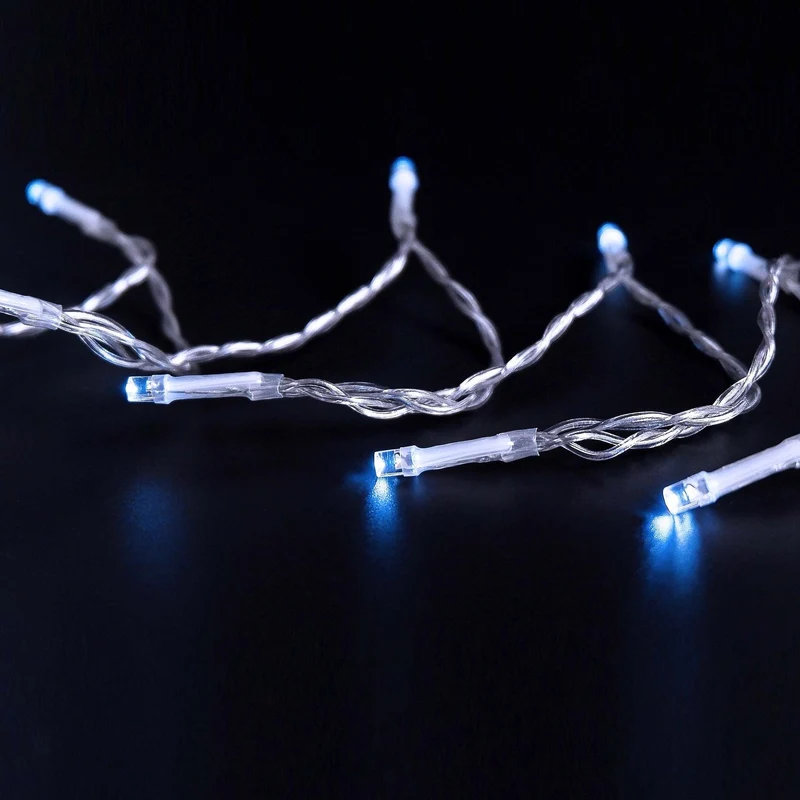 Lexi Lighting Battery Operated 50 LED String Light Clear Cable - Blue
