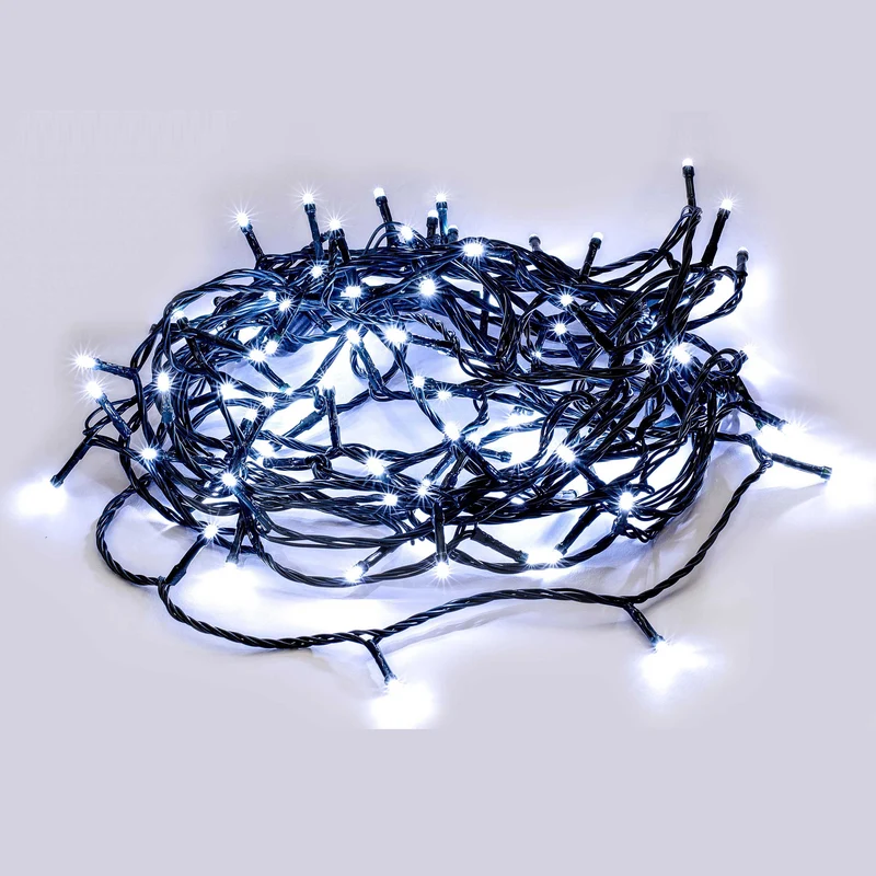 Lexi Lighting 240 LED Fairy Light Chain Dark Green Cable - White