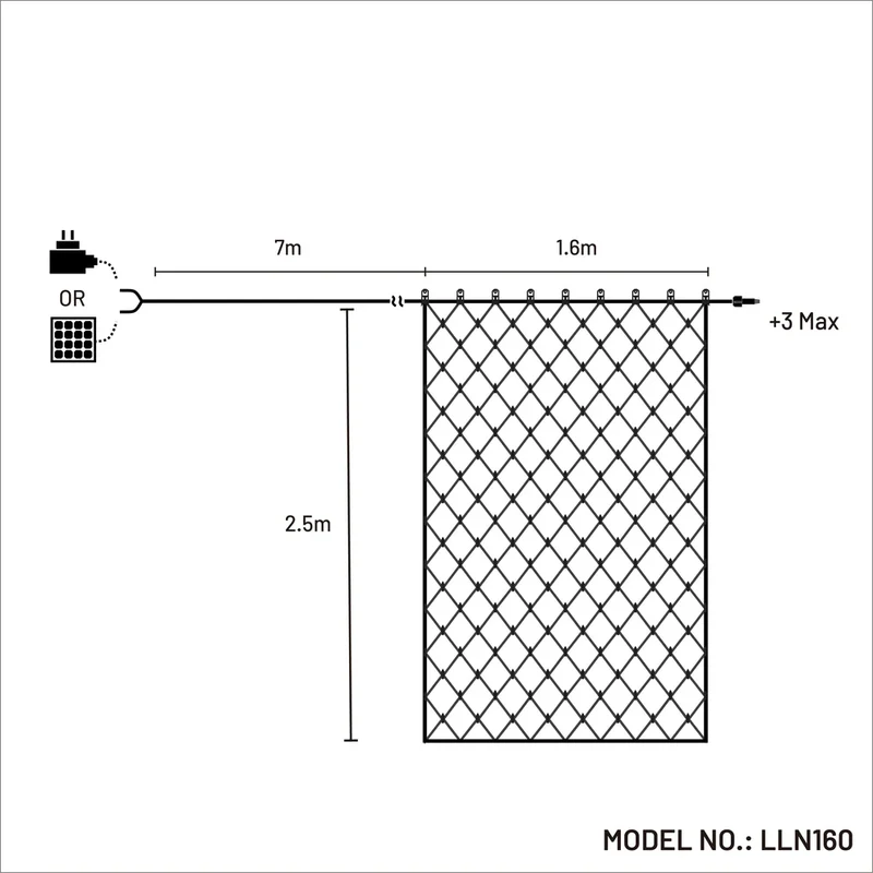 Lexi Lighting Dual Power 160 LED Connectable Net Light - White