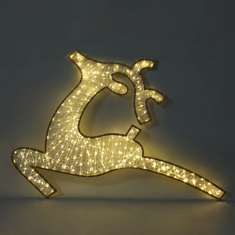 Lexi Lighting 2D 1.2M Mesh Flying Reindeer with twinkle LED - Warm White