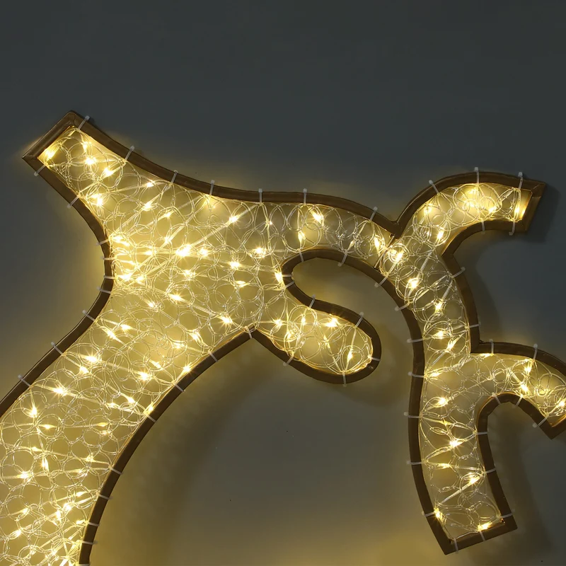Lexi Lighting 2D 1.2M Mesh Flying Reindeer with twinkle LED - Warm White