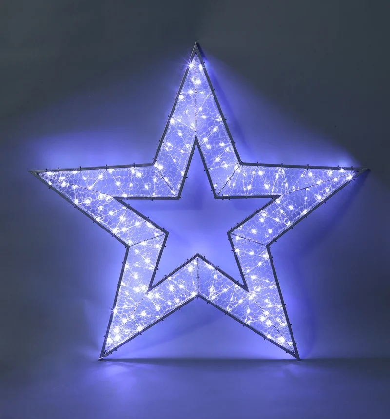 Lexi Lighting 2D 1.2M Mesh Star with twinkle LED - White
