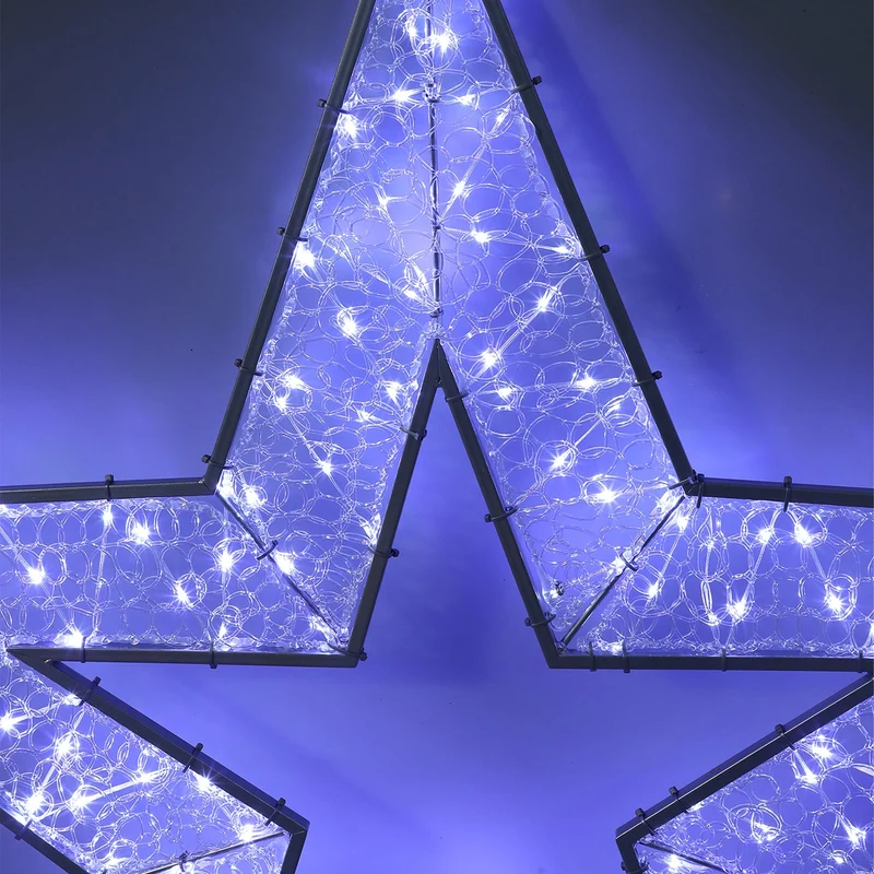 Lexi Lighting 2D 1.2M Mesh Star with twinkle LED - White