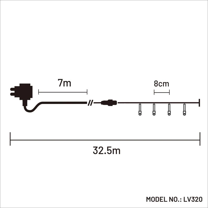 Lexi Lighting 320 Frosted LED Connectable String Light - Multicolour