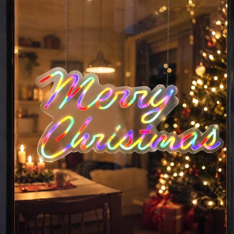 Lexi Lighting 50cm Merry Christmas Neon Sign - Multicolour