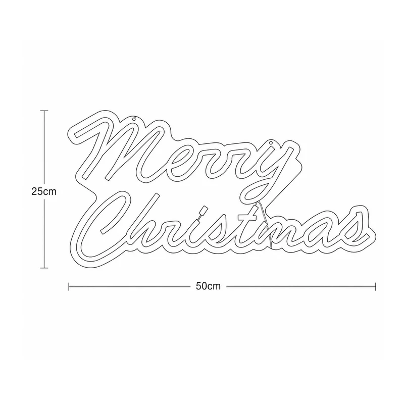 Lexi Lighting 50cm Merry Christmas Neon Sign - Multicolour