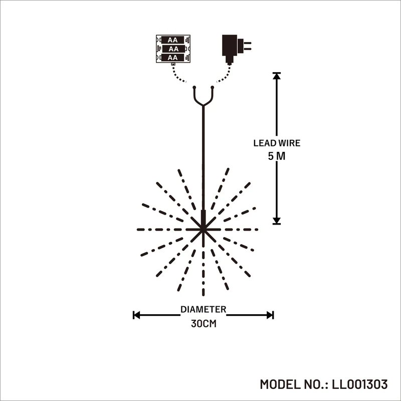 Lexi Lighting Dual Power Firework Hanging Light -120 LED