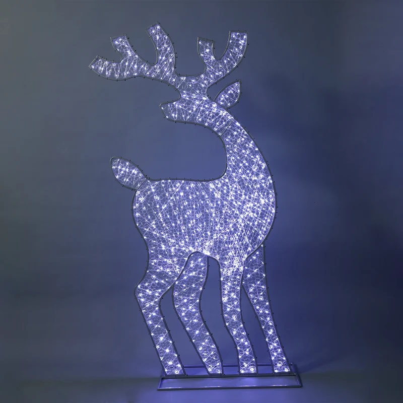 Lexi Lighting 2D 1.8m Mesh Reindeer with twinkle LED - White