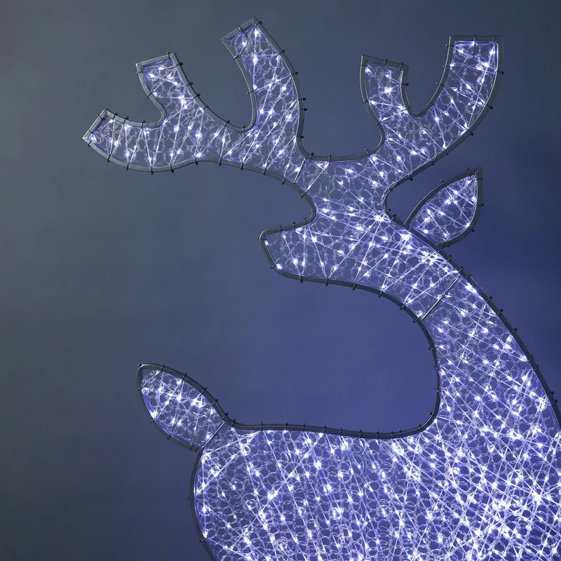 Lexi Lighting 2D 1.8m Mesh Reindeer with twinkle LED - White