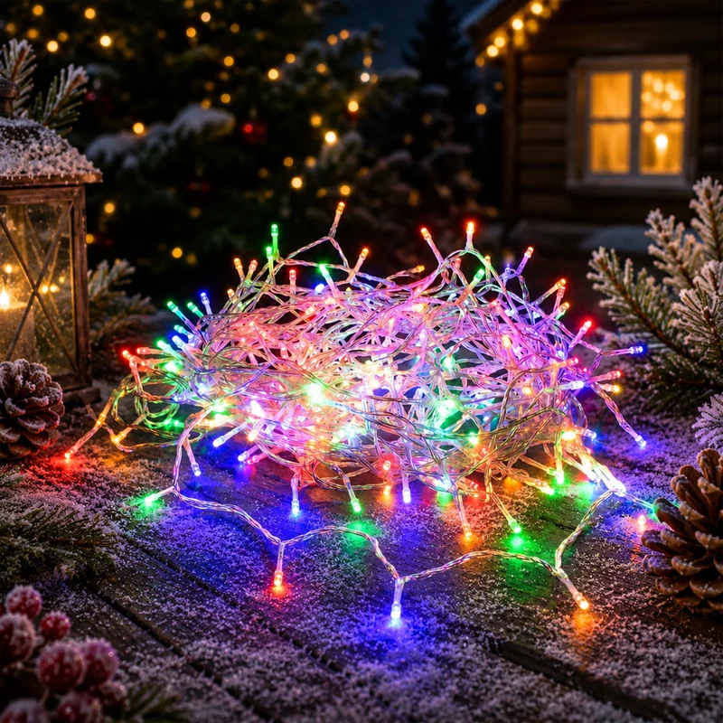 Lexi Lighting 240 LED Fairy Light Chain Clear Cable - Multicolour