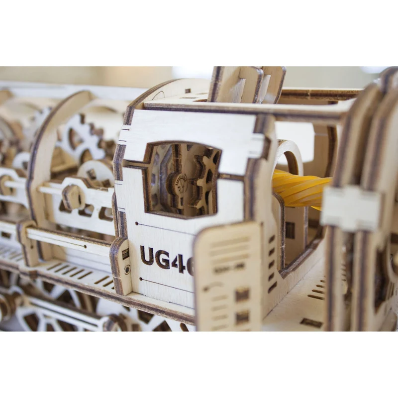 UGears Self Propelled Wooden Puzzle Locomotive with Tender Mechanical