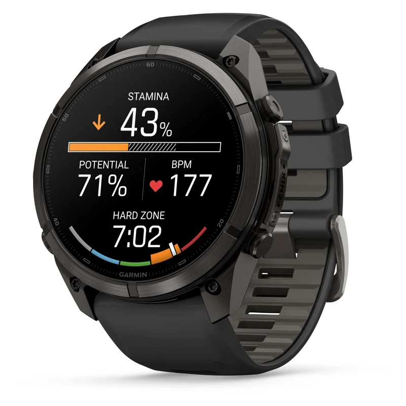 Garmin fenix 9 Pro InReach 51mm Carbon Grey DLC Titanium with Black/Pebble Grey Silicone Band